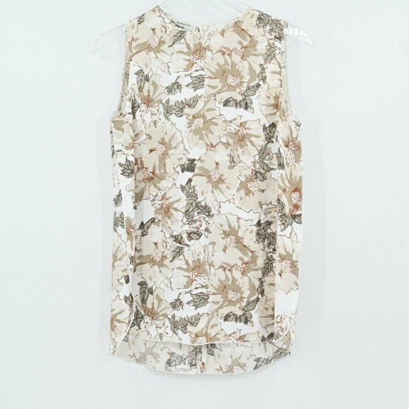 BABATON Aritzia Womens Size Medium Tan Floral Wieland Blouse Espace Desert Beige - Picture 2 of 10